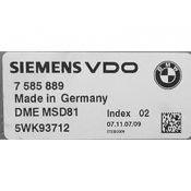 ECU Calculator Motor BMW X6 3.0 7585889 5WK93712 MSD81 {