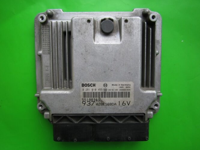ECU Engine Control Unit Alfa Romeo 147 1.9JTD 55188111 0281010455 EDC16C8-0