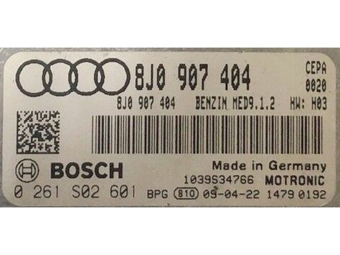 ECU Engine Control Unit Audi TT 2.5 8J0907404 0261S02601 MED9.1.2-0