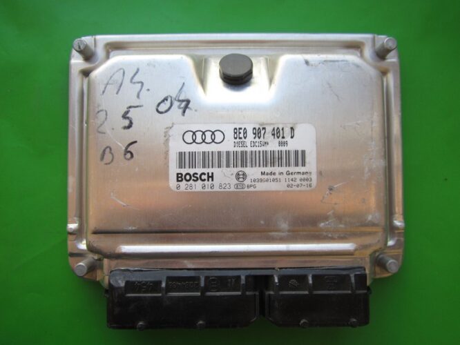 ECU Engine Control Unit Audi A4 2.5TDI 8E0907401D 0281010823 EDC15VM+ AKE-0