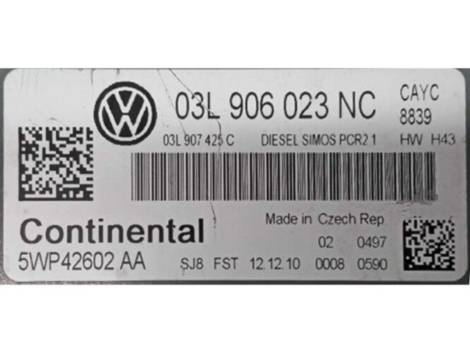 ECU Engine Control Unit VW Touran 1.6TDI 03L906023NC 5WP42602 SIMOS PCR2.1-0