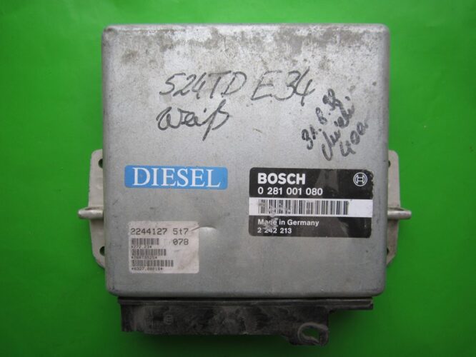 ECU Engine Control Unit Bmw 524TD 2242213 0281001080 MSA1 E34-0
