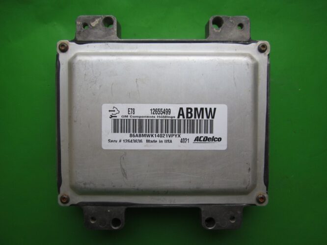 ECU Engine Control Unit Chevrolet Cruze 1.6 12655499 12643636 ABMW ACDELCO E78-0