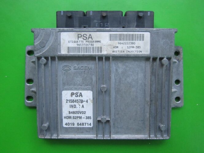 ECU Engine Control Unit Citroen C3 1.4 9653106180 21584578 S2PM-385-0