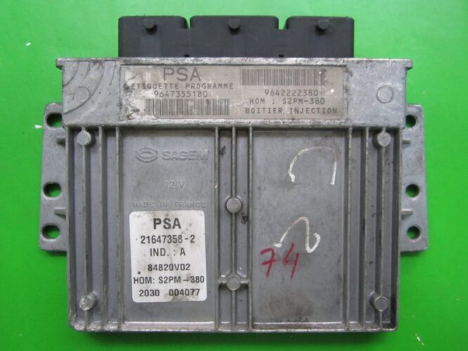 ECU Engine Control Unit Citroen C3 1.4 9647355180 21647358 S2PM-380-0