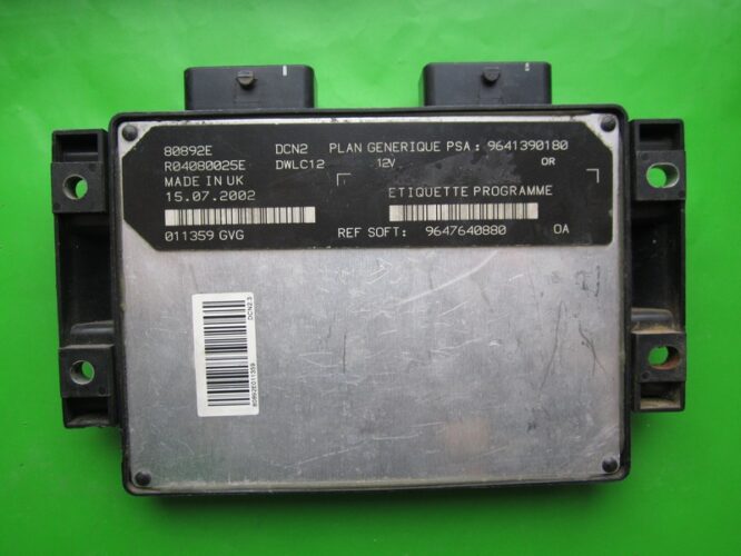 ECU Engine Control Unit Citroen Berlingo 1.9D 9647640880 9641390180 DCN2-0