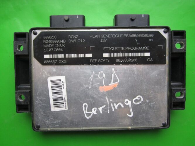 ECU Engine Control Unit Citroen Berlingo 1.9D 9650360280 9650359580 DCN2-0