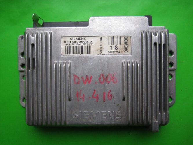 ECU Engine Control Unit Daewoo Matiz 0.8 K115000002D 96351734 1S-0