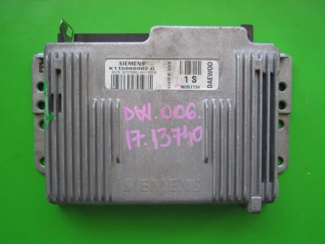 ECU Engine Control Unit Daewoo Matiz 0.8 K115000002G 96351734 1S-0