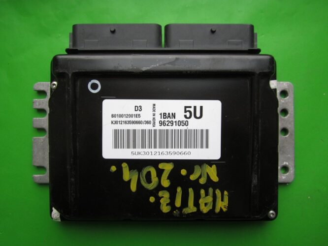 ECU Engine Control Unit Daewoo Matiz 0.8 96291050 S010012001E5 5U KEMSCO D3-0