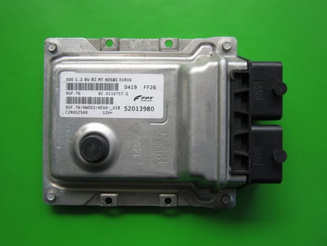 ECU Engine Control Unit Fiat 500 1.2 52013980 9GF.T6 EURO6-0