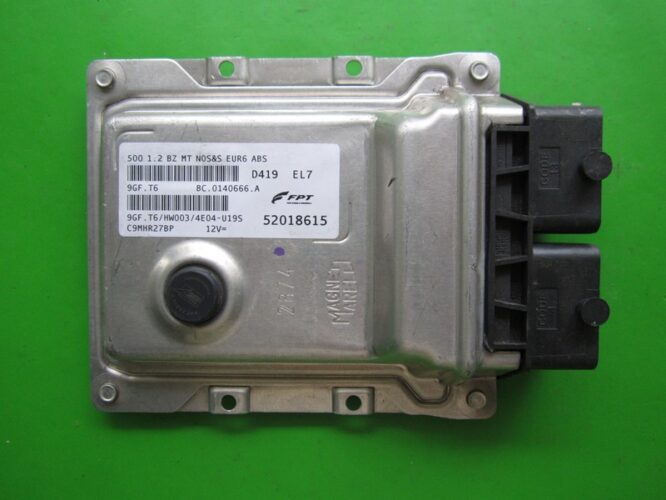 ECU Engine Control Unit Fiat 500 1.2 52018615 9GF.T6 EURO6-0
