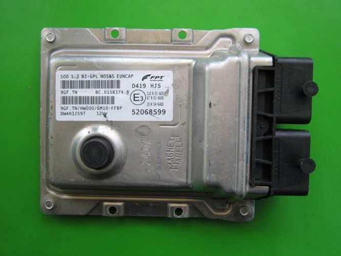 ECU Engine Control Unit Fiat 500 1.2 52068599 9GF.TN-0
