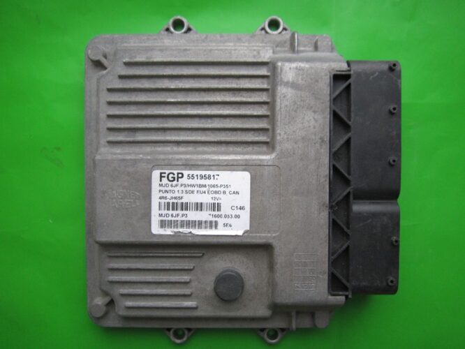 ECU Engine Control Unit Fiat Grande Punto 1.3JTD 55195817 6JF.P3-0