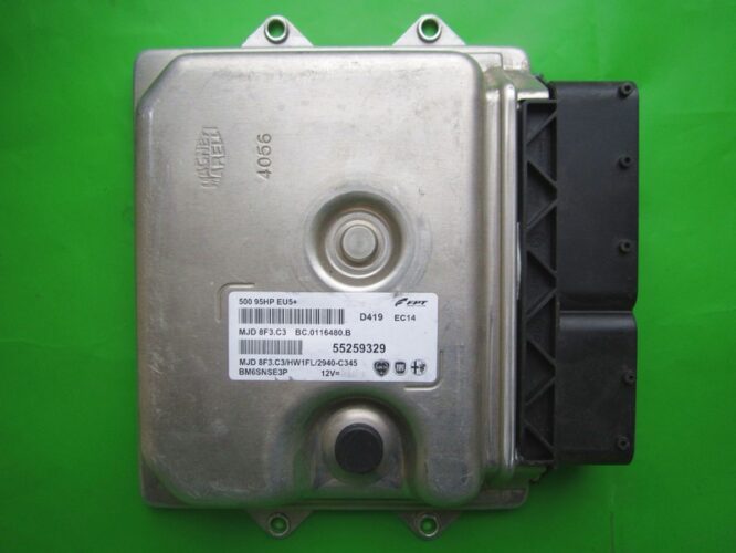 ECU Engine Control Unit Fiat 500 1.3JTD 55259329 8F3.C3-0
