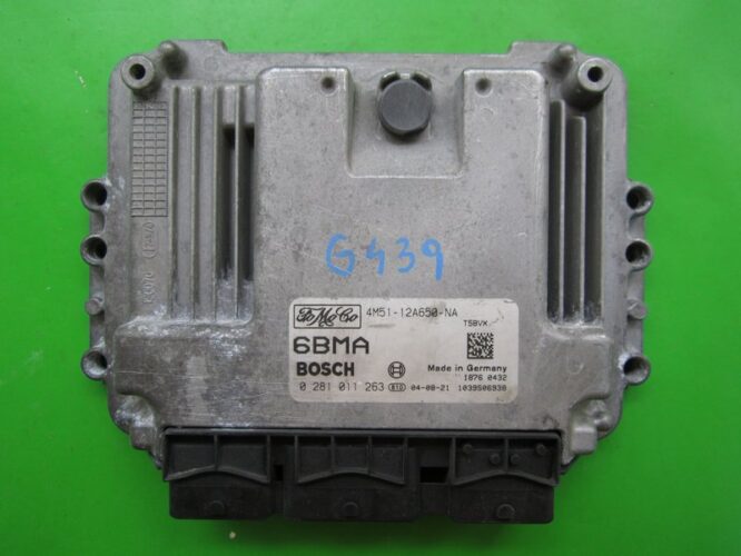 ECU Engine Control Unit Ford C-Max 1.6TDCI 4M51-12A650-NA 0281011263 EDC16C3-0