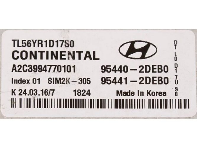 ECU Engine Control Unit Hyundai Tucson 1.7CRDI 95440-2DEB0 A2C3994770101-0