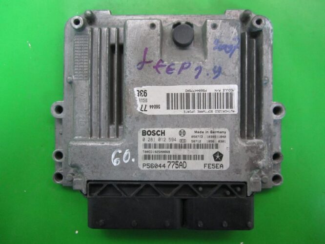 ECU Engine Control Unit Jeep Grand Cherokee 2.8CRD P56044775AD 0281012594-0