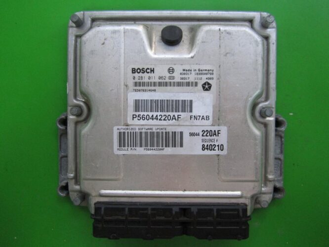 ECU Engine Control Unit Jeep Grand Cherokee 2.5 P56044220AF 0281011062 EDC15C5-0