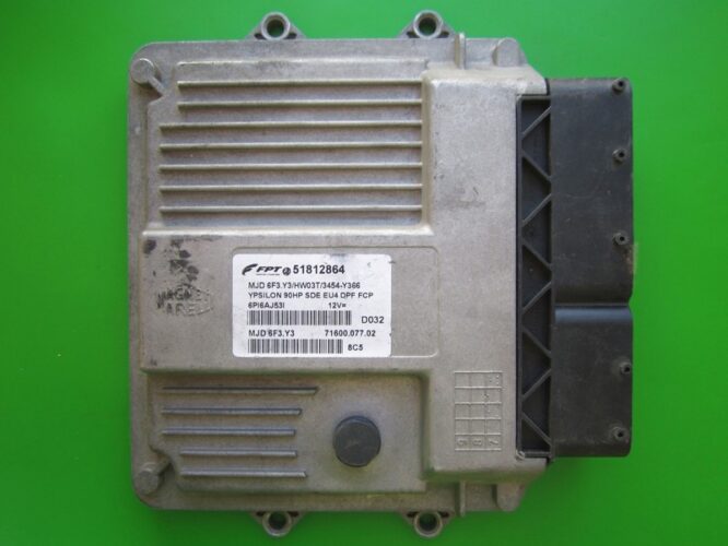 ECU Engine Control Unit Lancia Y 1.3JTD 51812864 6F3.Y3-0