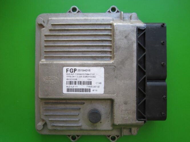 ECU Engine Control Unit Lancia Y 1.3JTD 55194016 6JF.Y1-0