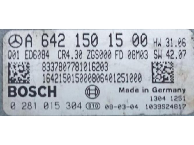 ECU Engine Control Unit Mercedes Vito 3.0CDI A6421501500 0281015304 EDC16CP31-0