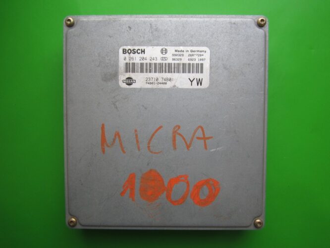 ECU Engine Control Unit Nissan Micra 1.0 23710 74B01 0261204243 YW M1.9.5-0