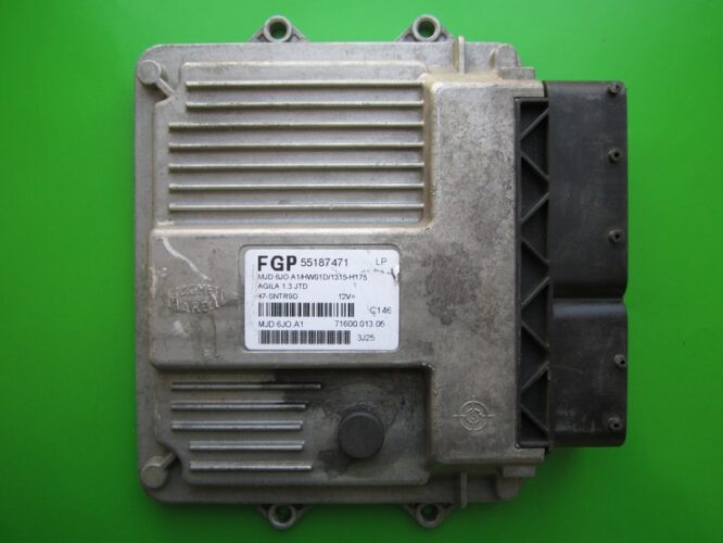 ECU Engine Control Unit Opel Agila 1.3JTD 55187471 Z13DT 6JO.A1-0