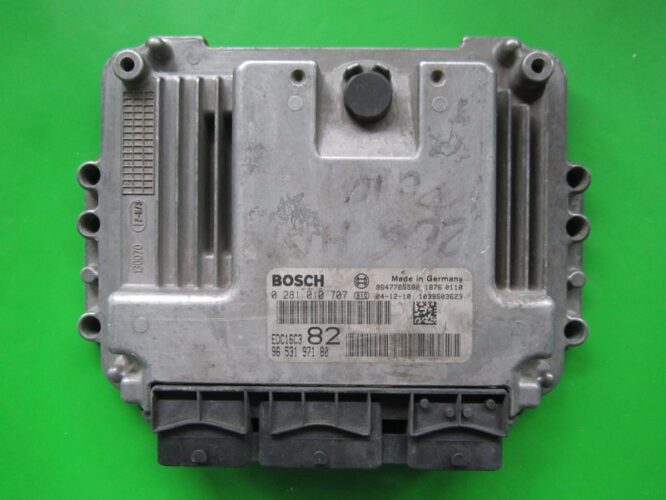 ECU Engine Control Unit Peugeot 206 1.4HDI 9653197180 0281010707 EDC16C3 8HX-0