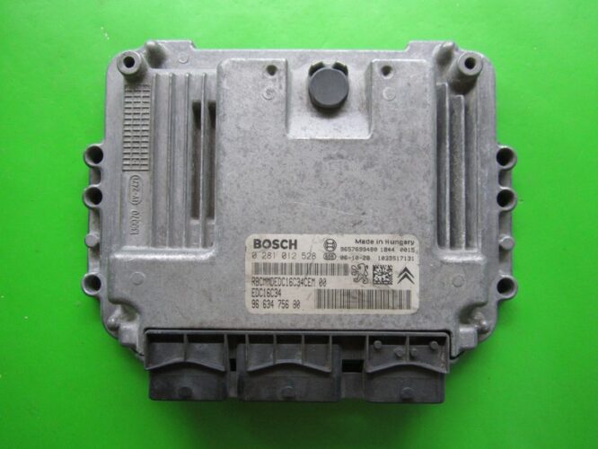 ECU Engine Control Unit Peugeot 206 1.4HDI 9663475680 0281012528 EDC16C34-0