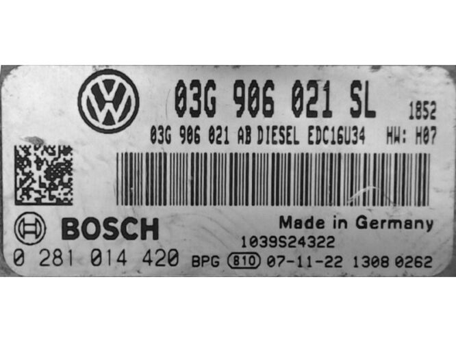 ECU Engine Control Unit Seat Altea 1.9TDI 03G906021SL 0281014420 EDC16U34-0