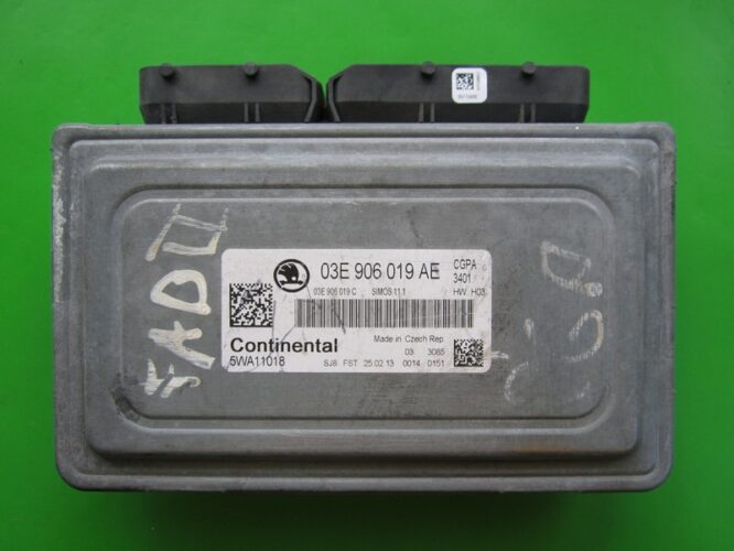 ECU Engine Control Unit Skoda Fabia 1.2 03E906019AE 5WA11018 SIMOS 11.1-0