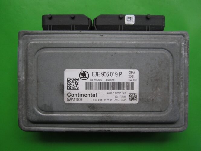 ECU Engine Control Unit Skoda Fabia 1.2 03E906019P 5WA11006 SIMOS 11 .1-0