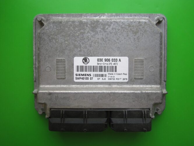 ECU Engine Control Unit Skoda Fabia 1.2 03E906033A 5WP40120 SIMOS 3PE-0