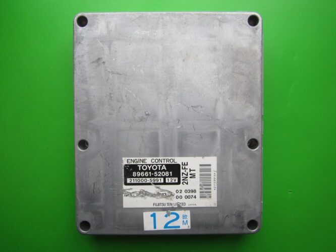 ECU Engine Control Unit Toyota Yaris 1.3 89661-52081 211000-5991-0