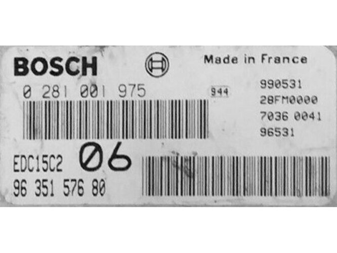 ECU Engine Control Unit Citroen Xsara 2.0HDI 9635157680 0281001975 EDC15C2-0