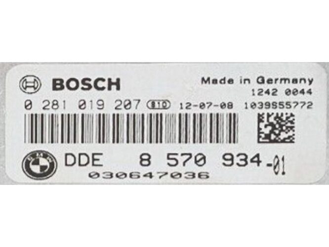 ECU Engine Control Unit BMW 116D DDE8570934 0281019207 EDC17C50-0