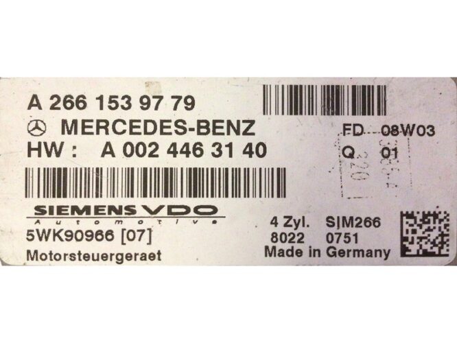 ECU Engine Control Unit Mercedes A 1.5 A2661539779 SIM266-0