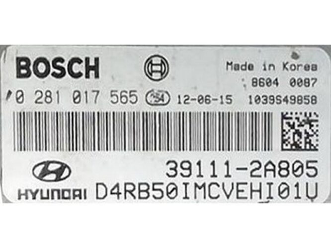 ECU Engine Control Unit Hyundai Accent 1.6CRDI 39111-2A805 0281017565 EDC17C08-0
