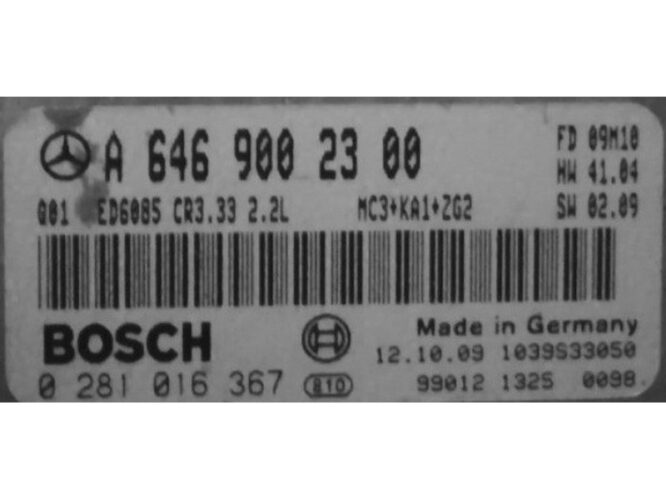 ECU Engine Control Unit Mercedes Vito 2.2CDI A6469002300 0281016367 EDC16C2-0