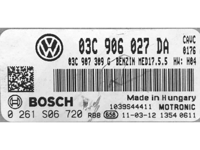 ECU Engine Control Unit VW Touran 1.4 03C906027DA 0261S06720 MED17.5.5 CAVC-0