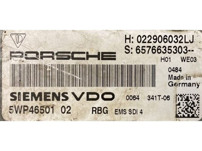 ECU Engine Control Unit Porsche Cayenne 4.8 022906032LJ 5WP46501 EMS SDI4-0