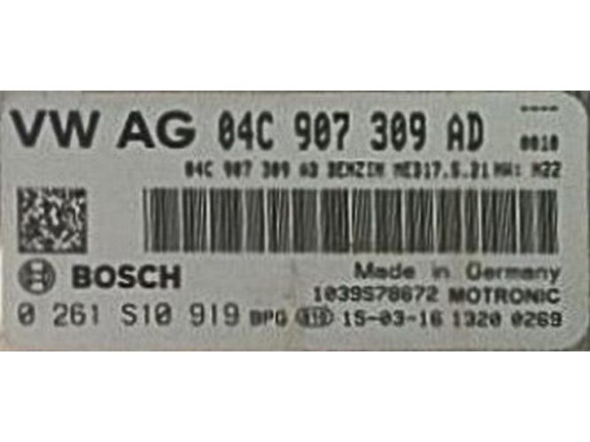 ECU Engine Control Unit VW Up 1.0 04C907309AD 0261S10919 MED 17.5.21 H22-0