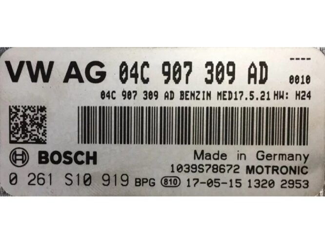 ECU Engine Control Unit VW Up 1.0 04C907309AD 0261S10919 MED 17.5.21 H24-0
