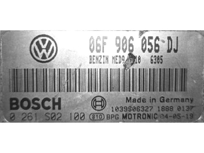 ECU Engine Control Unit VW Touran 2.0 06F906056DJ 0261S02100 MED9.5.10-0